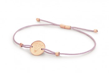 Element EARTH - silver bracelet rose gold plated, matte, lilac thread