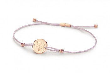 Element EARTH - silver bracelet rose gold plated, glossy, lila thread