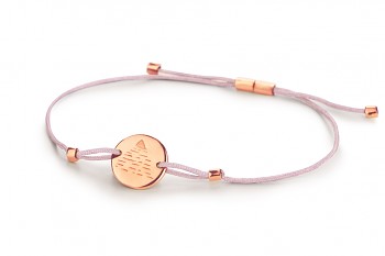 Element AIR - silver bracelet rose gold plated, glossy, lila thread