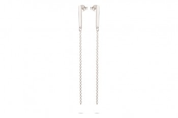 COMETES - Silver earrings, chain, glossy