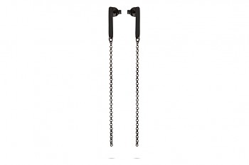 COMETES - Silver earrings, black rhodium plating, glossy