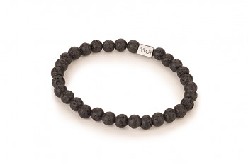 AMED - dedicated to the desire for the INNER STRENGTH, lava and black rhodium plated silver