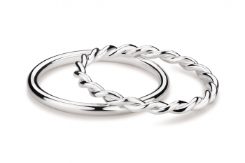 Muselet Ring Set - pair of silver rings