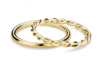 Muselet Ring Set - pair of gold plated silver rings