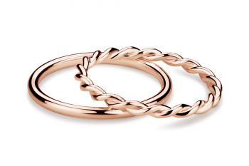 Muselet Ring Set - pair of rose gold plated silver rings