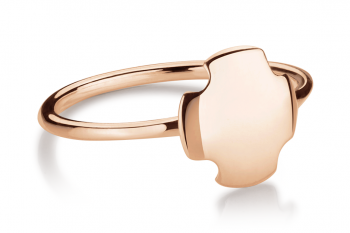 Bouchon Ring - Rose gold plated silver ring, glossy