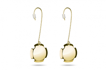 Bouchon Hanging Earrings - Gold plated silver earrings, glossy