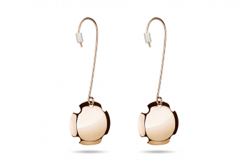 Bouchon Hanging Earrings - Rose gold plated silver earrings, glossy