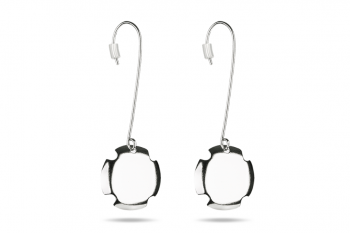 Bouchon Hanging Earrings - Silver earrings, matte