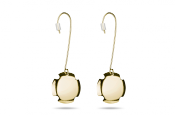 Bouchon Hanging Earrings - Gold plated silver earrings, matte
