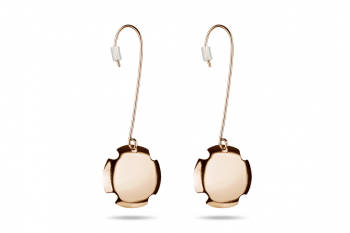 Bouchon Hanging Earrings - Rose gold plated silver earrings, matte
