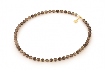 DIWALI Necklace - dedicated to the desire for HAPPINESS, smoky quartz and gold platted silver