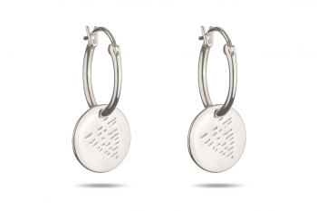 Element WATER Earrings - silver hoops, glossy