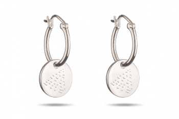 Element FIRE Earrings - silver hoops, glossy