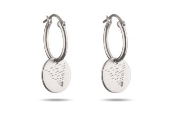 Element EARTH Earrings - silver hoops, matte