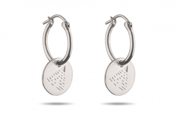 Element Air Earrings - silver hoops, matte