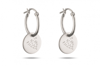 Element WATER Earrings - silver hoops, matte