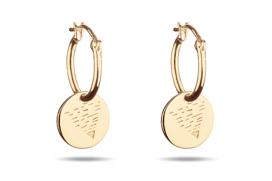 Element EARTH Earrings gold plated silver hoops glossy