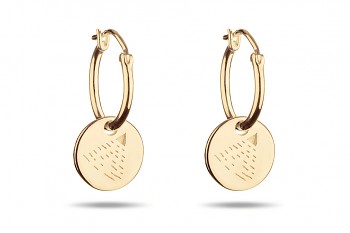 Element Air Earrings - gold plated silver hoops, glossy