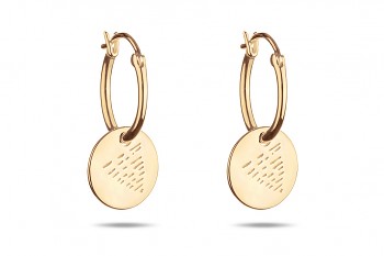 Element WATER Earrings - gold plated silver hoops, glossy