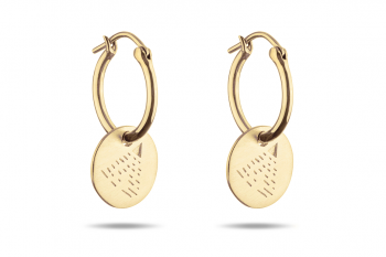 Element Air Earrings - gold plated silver hoops, matte
