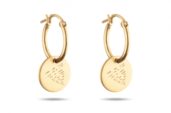 Element WATER Earrings - gold plated silver hoops, matte