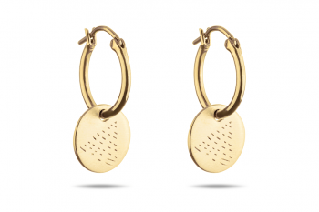 Element FIRE Earrings - gold plated silver hoops, matte