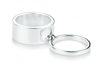Set snubních prstenů Infinity s prstenem pro muže stylu 'Charlie Harper'