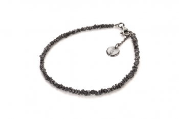 DIAMOND NOIR - dedicated to the desire for AWAKENING, rough diamond and silver